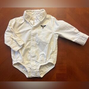 Gymboree boys crisp white cotton dress shirt size 12-18 Months NWOT